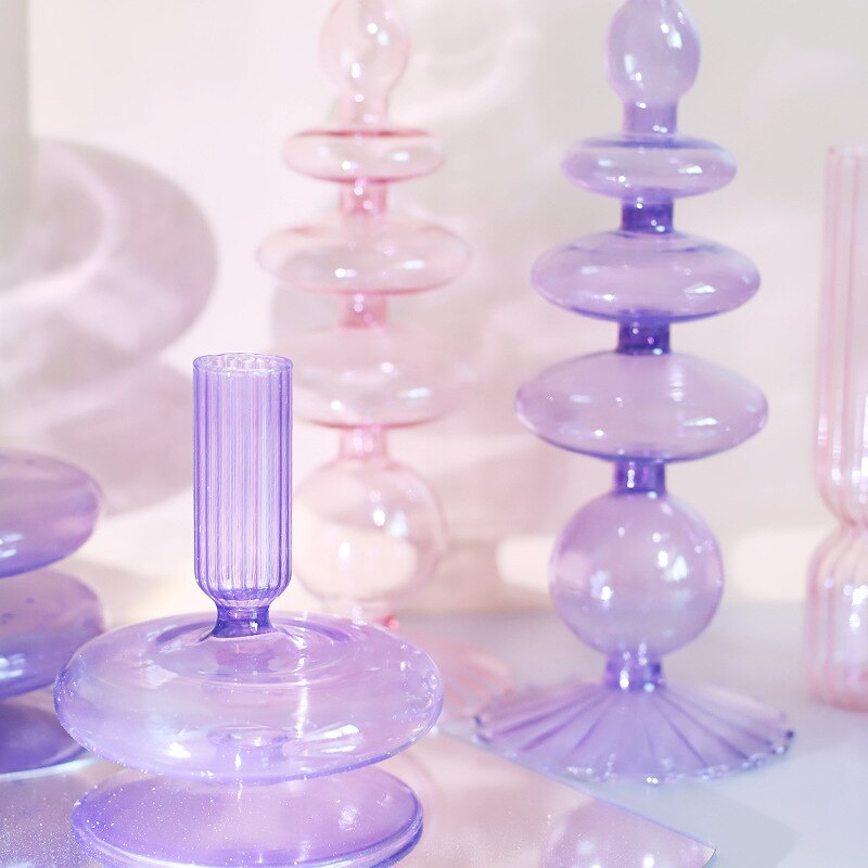 Lilla Lysestage lavet af Glas