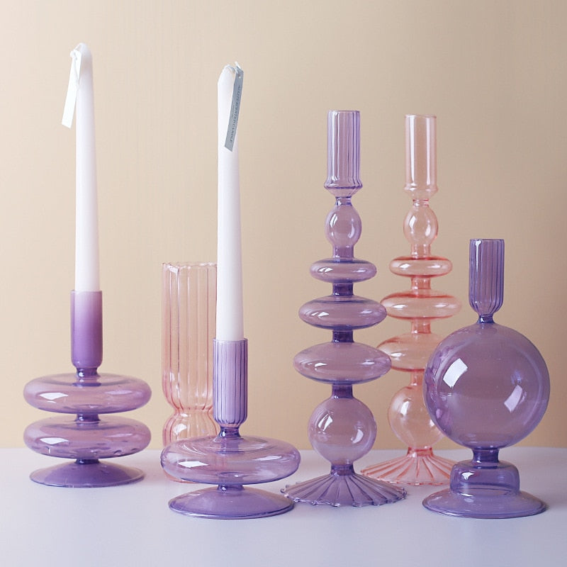 Lilla Lysestage lavet af Glas