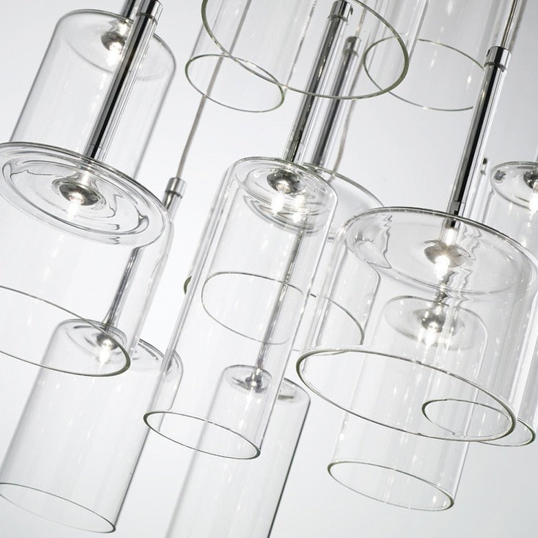 Pendellampe til spisebordet lavet af glas