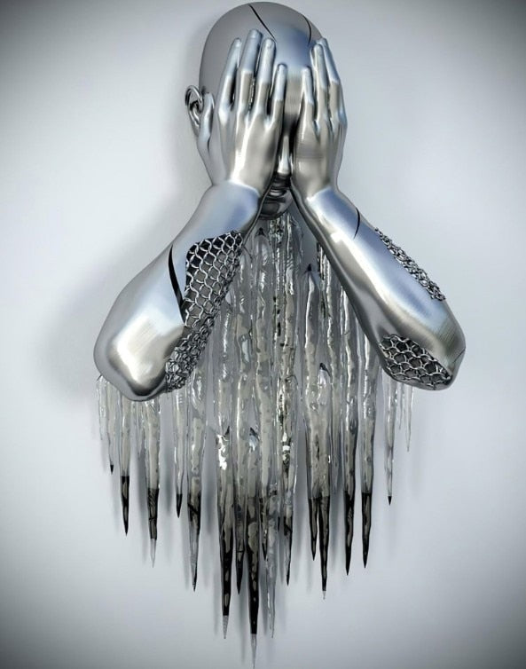 Metal Figur Statuer Stilarter Abstrakt Lærred Maleri Par Vægkunst Kærlighed Skulptur Plakat Print Hjem Dekor Living Room Gaver