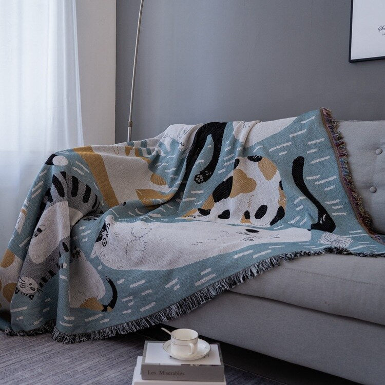 Vintage Græskar Sofa Cover tæppe |