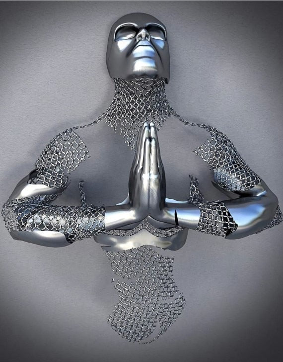 Metal Figur Statuer Stilarter Abstrakt Lærred Maleri Par Vægkunst Kærlighed Skulptur Plakat Print Hjem Dekor Living Room Gaver