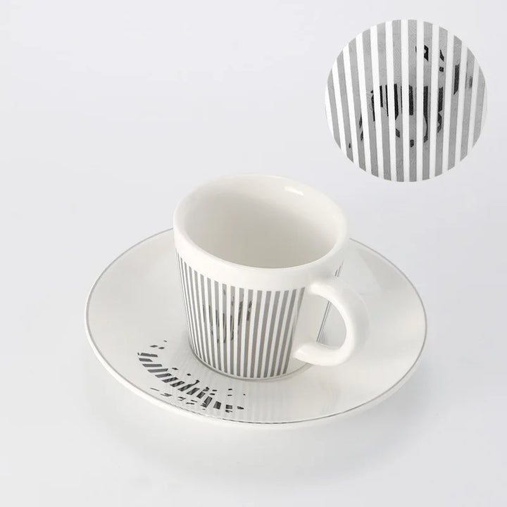 Kreativ dynamisk SLR kop Leopard anamorfisk zebra kop Luycho kaffe te kop sæt med underlag 90ml-225ml