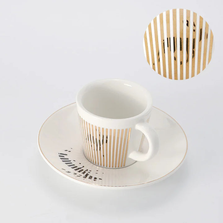 Kreativ dynamisk SLR kop Leopard anamorfisk zebra kop Luycho kaffe te kop sæt med underlag 90ml-225ml