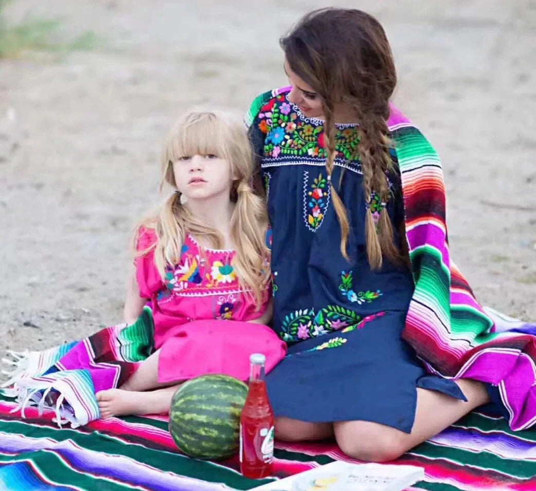 Boho Vibrant Mexicansk Serape Tæppe