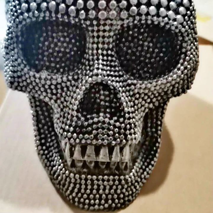 BUF Stor Sølv/Guld Dødningehoved Statue Harpiks Håndværk Dekorative Ornamenter Halloween Dekoration Skulptur Hjem Deko Figurer