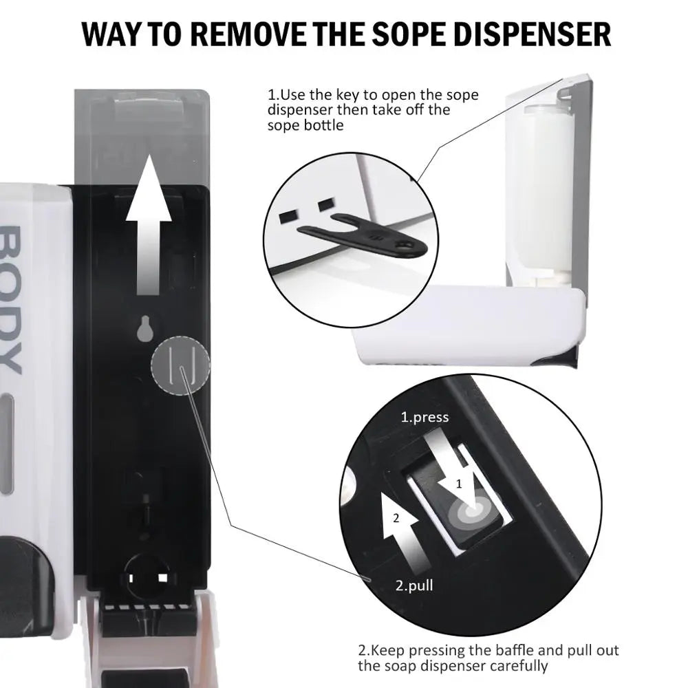 Vægmonteret bruse dispenser