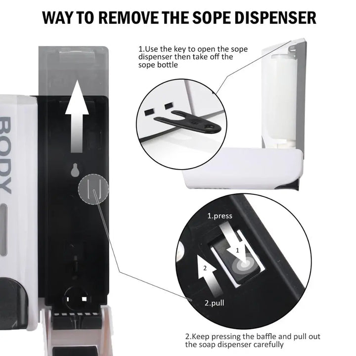 Vægmonteret bruse dispenser