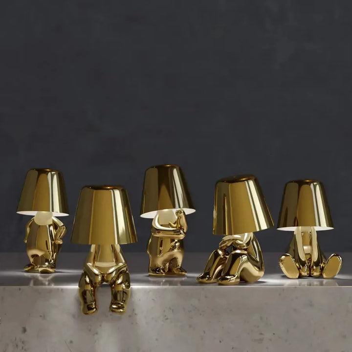 Golden Man LED Tænker Bordlampe – Legende Natbordlampe til Soveværelse &amp; Dekor