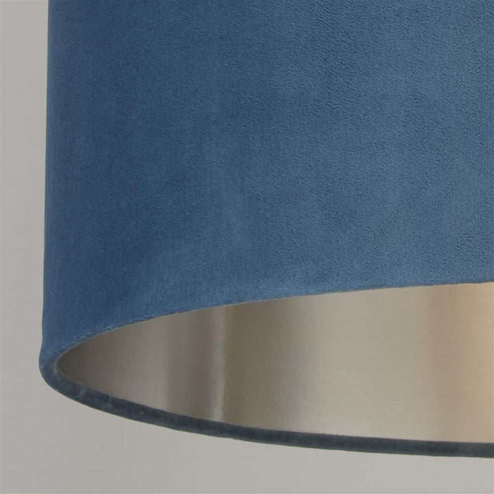 Teal Blå Velour Vintage Easy Fit Trommeskærm med Sølv Inderside 28 cm