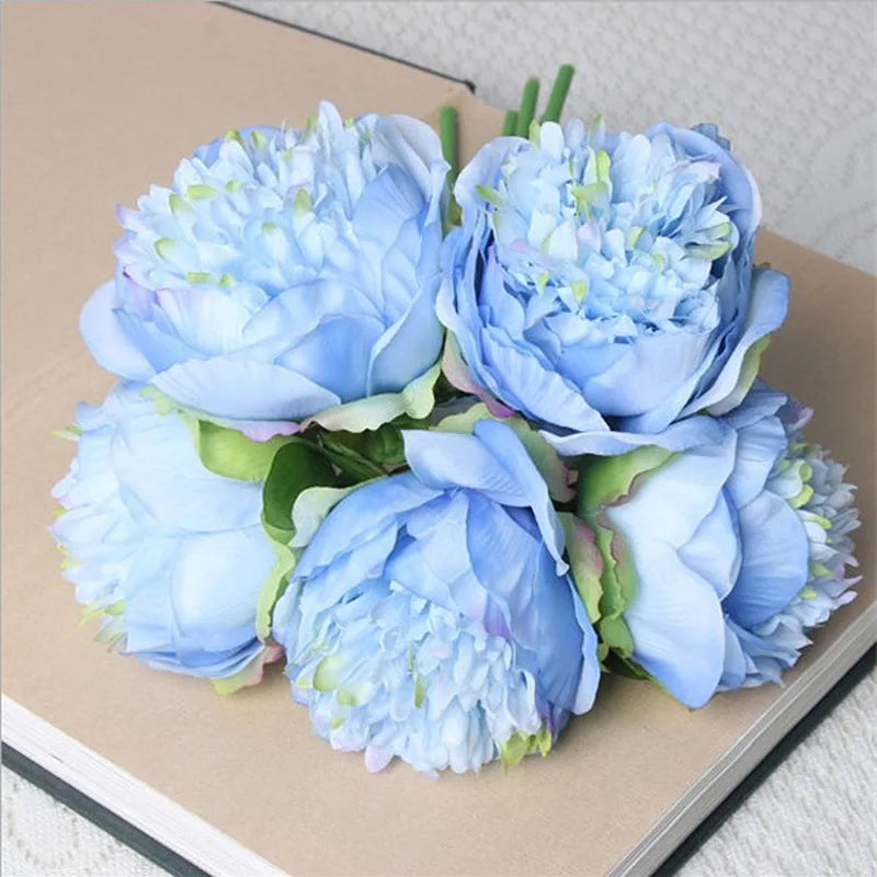 Stort Peony Silke Blomsterbuket Sæt