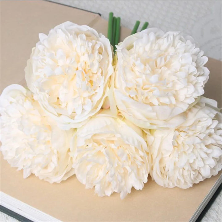 Stort Peony Silke Blomsterbuket Sæt