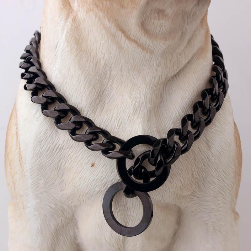 Store Hip Hop Kæder Hundehalsbånd 15mm