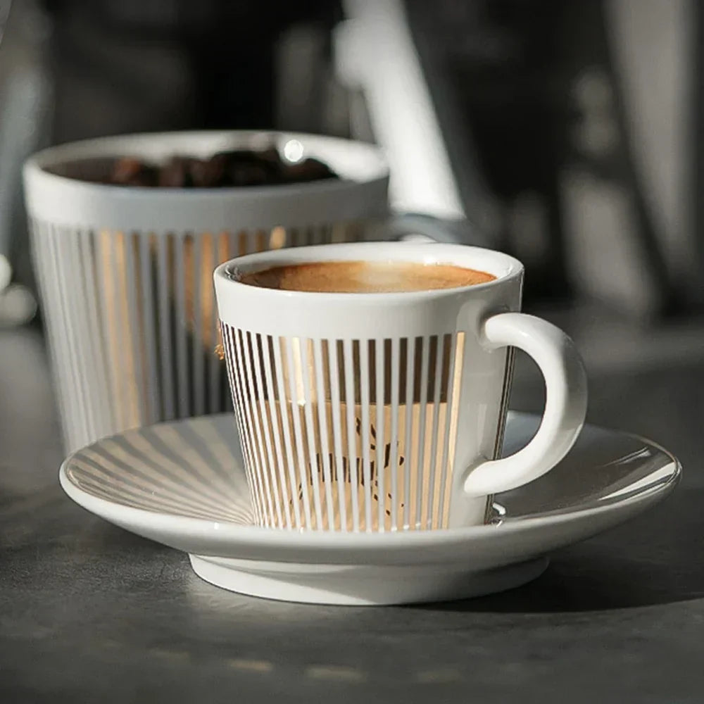 Kreativ dynamisk SLR kop Leopard anamorfisk zebra kop Luycho kaffe te kop sæt med underlag 90ml-225ml