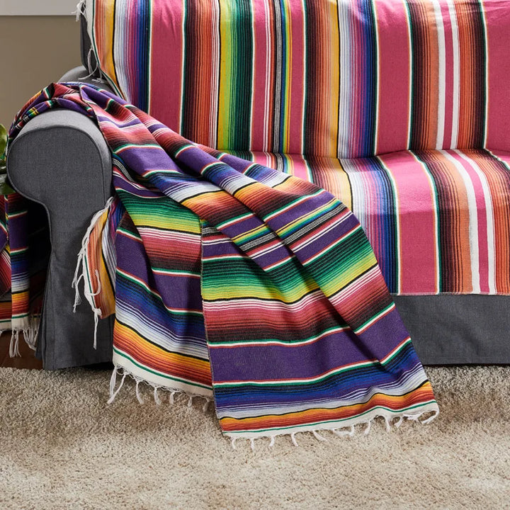 Boho Vibrant Mexicansk Serape Tæppe