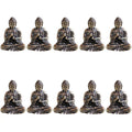 10 stk mini messing siddende Buddha statue figur til rejse buddhisme tilbedelse hjem kontor skrivebordsdekoration