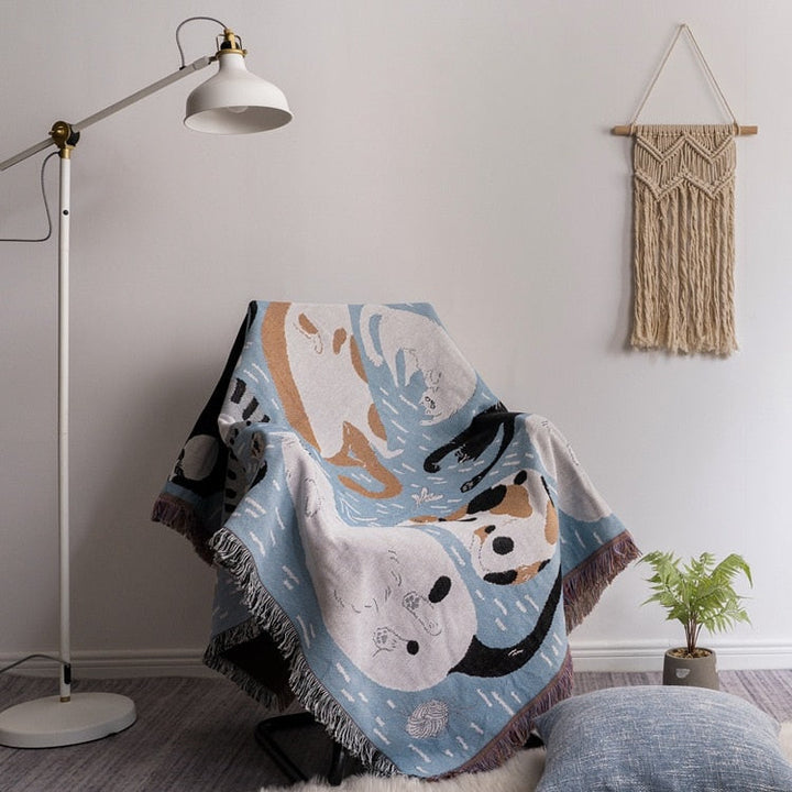 Vintage Græskar Sofa Cover tæppe |