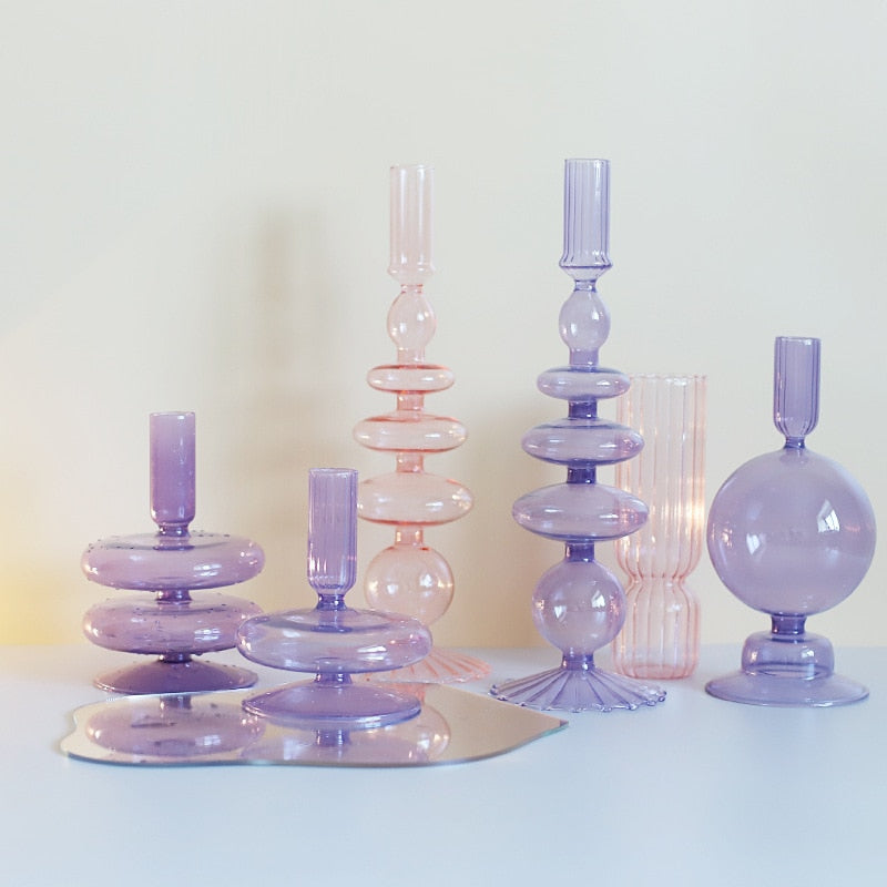 Lilla Lysestage lavet af Glas