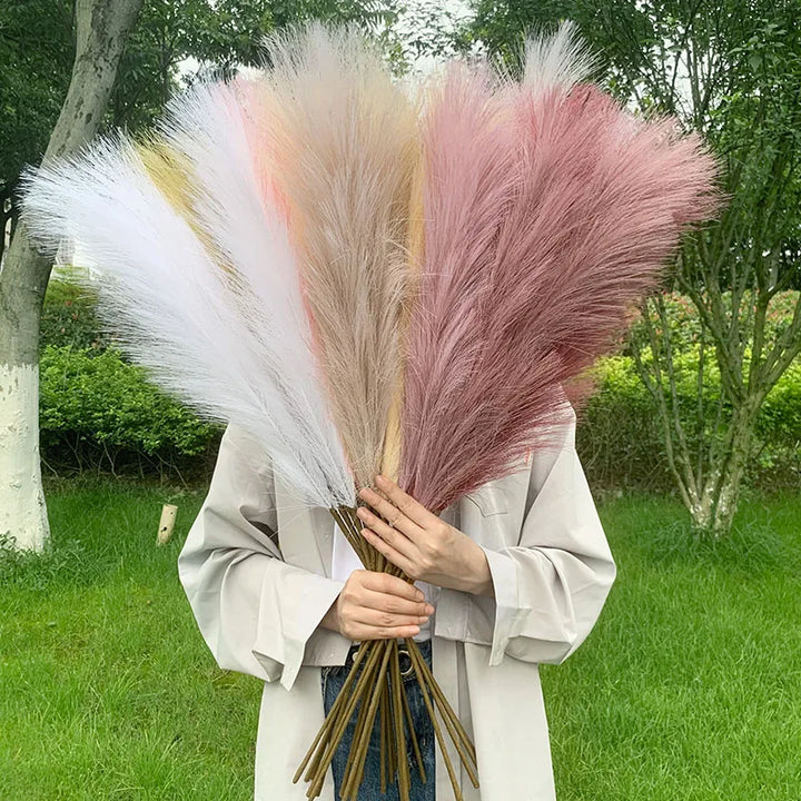 5 stk 100 cm Kunstig Pampas Græs Tørret Blomster Bouquet Bryllup Fest Dekoration Hjem Rum DIY Kunstige Planter Dekorationsmaterialer