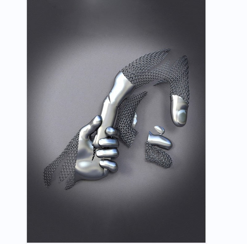 Metal Figur Statuer Stilarter Abstrakt Lærred Maleri Par Vægkunst Kærlighed Skulptur Plakat Print Hjem Dekor Living Room Gaver
