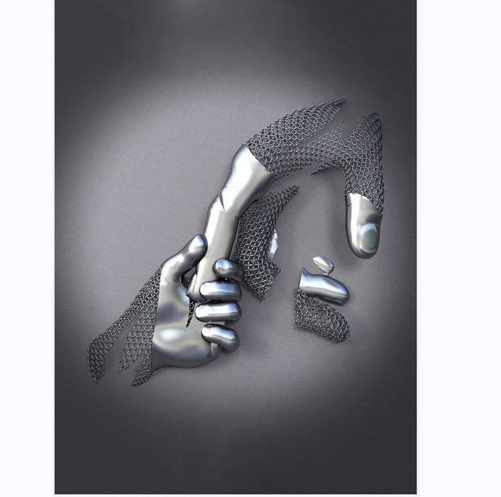 Metal Figur Statuer Stilarter Abstrakt Lærred Maleri Par Vægkunst Kærlighed Skulptur Plakat Print Hjem Dekor Living Room Gaver