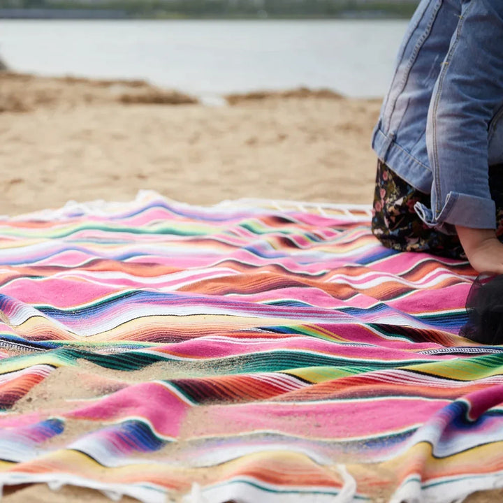 Boho Vibrant Mexicansk Serape Tæppe