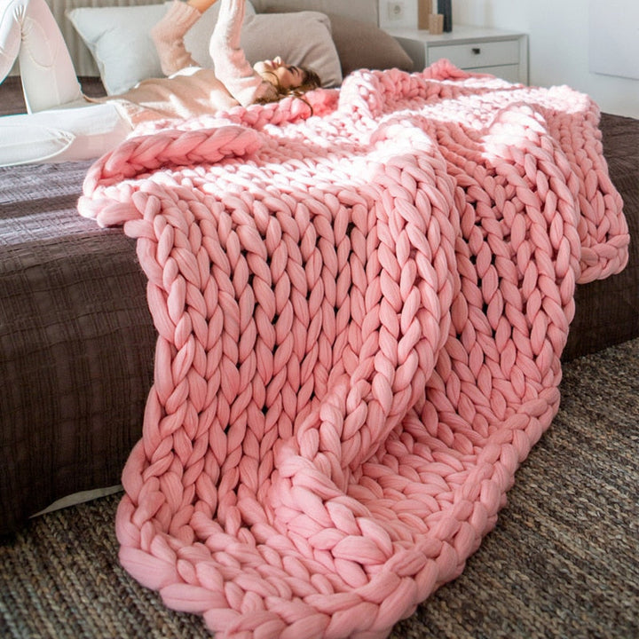 Tyk Strikket Plaid