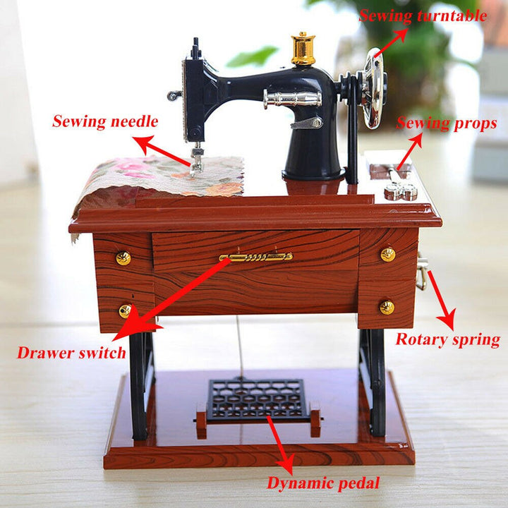 Mini Craft Retro Symaskine Dekoration