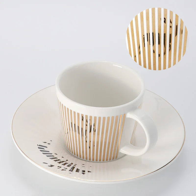 Kreativ dynamisk SLR kop Leopard anamorfisk zebra kop Luycho kaffe te kop sæt med underlag 90ml-225ml