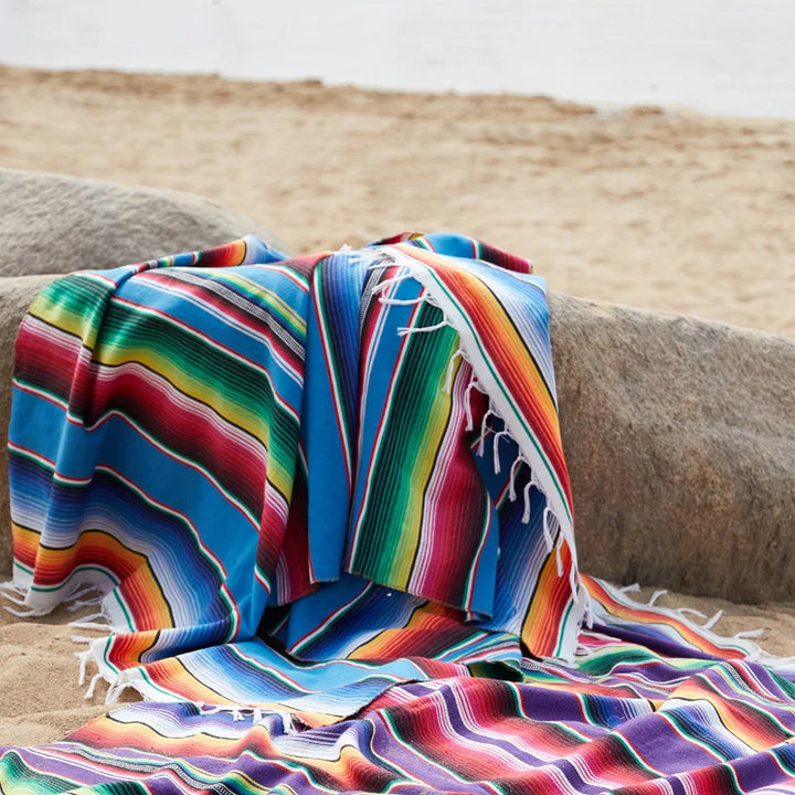 Boho Vibrant Mexicansk Serape Tæppe