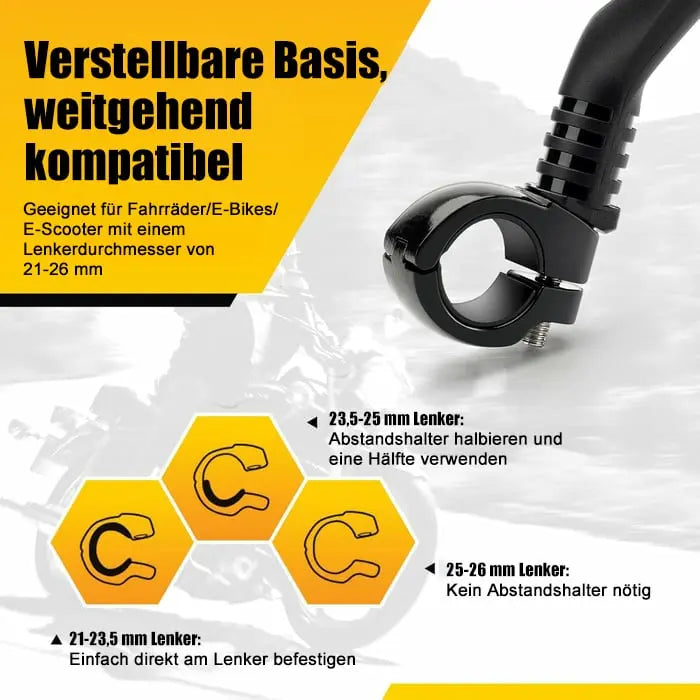 Cykelspejl lavet af rustfrit stål – brudsikkert &amp; 360° roterbart for mere sikkerhed