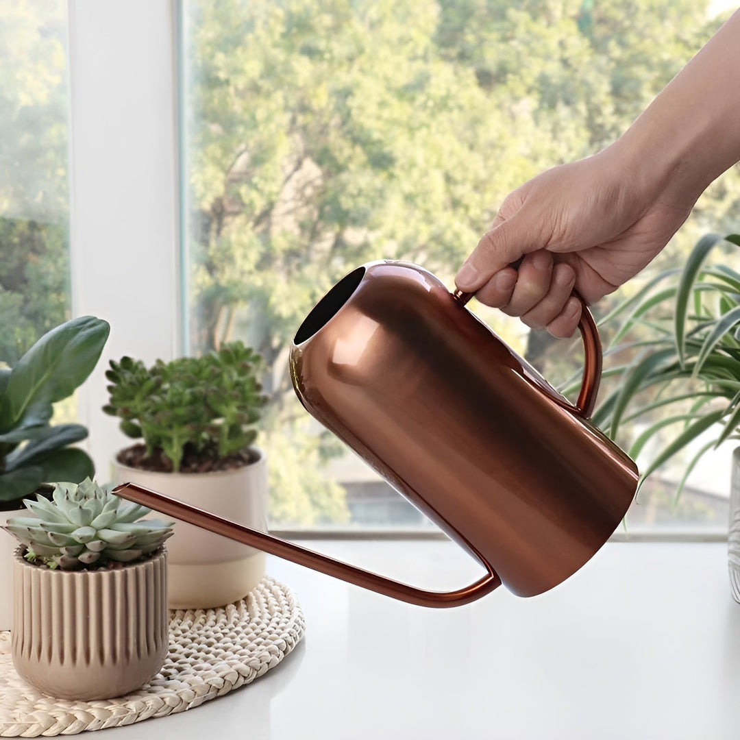 Rustfrit Stål Kande - 1,5L Lang Vandkande til Planter og Blomster