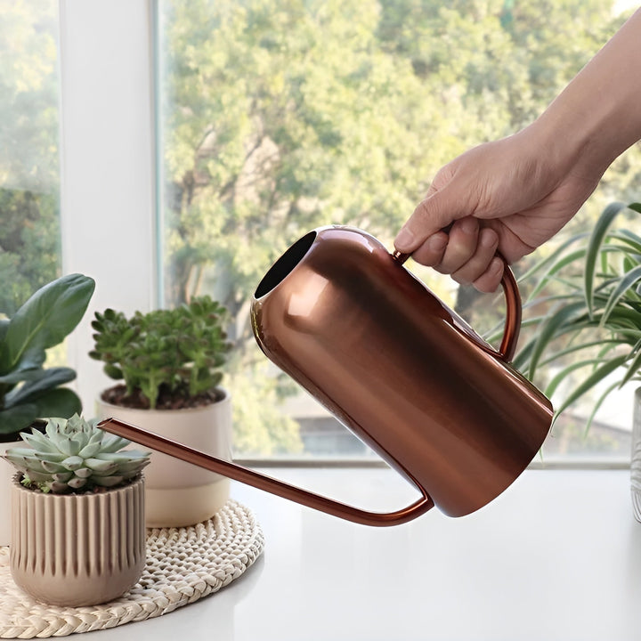 Rustfrit Stål Kande - 1,5L Lang Vandkande til Planter og Blomster