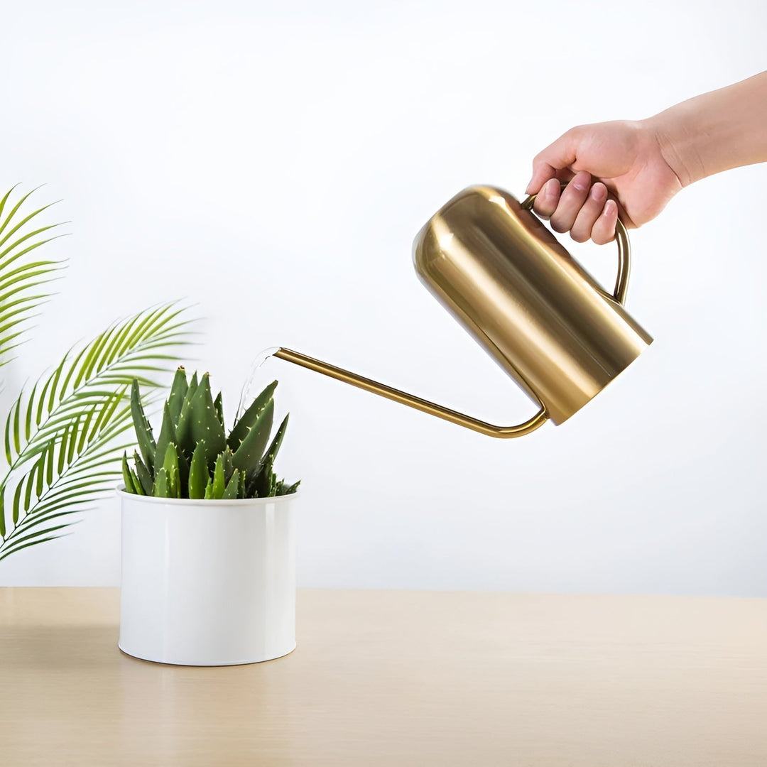 Rustfrit Stål Kande - 1,5L Lang Vandkande til Planter og Blomster