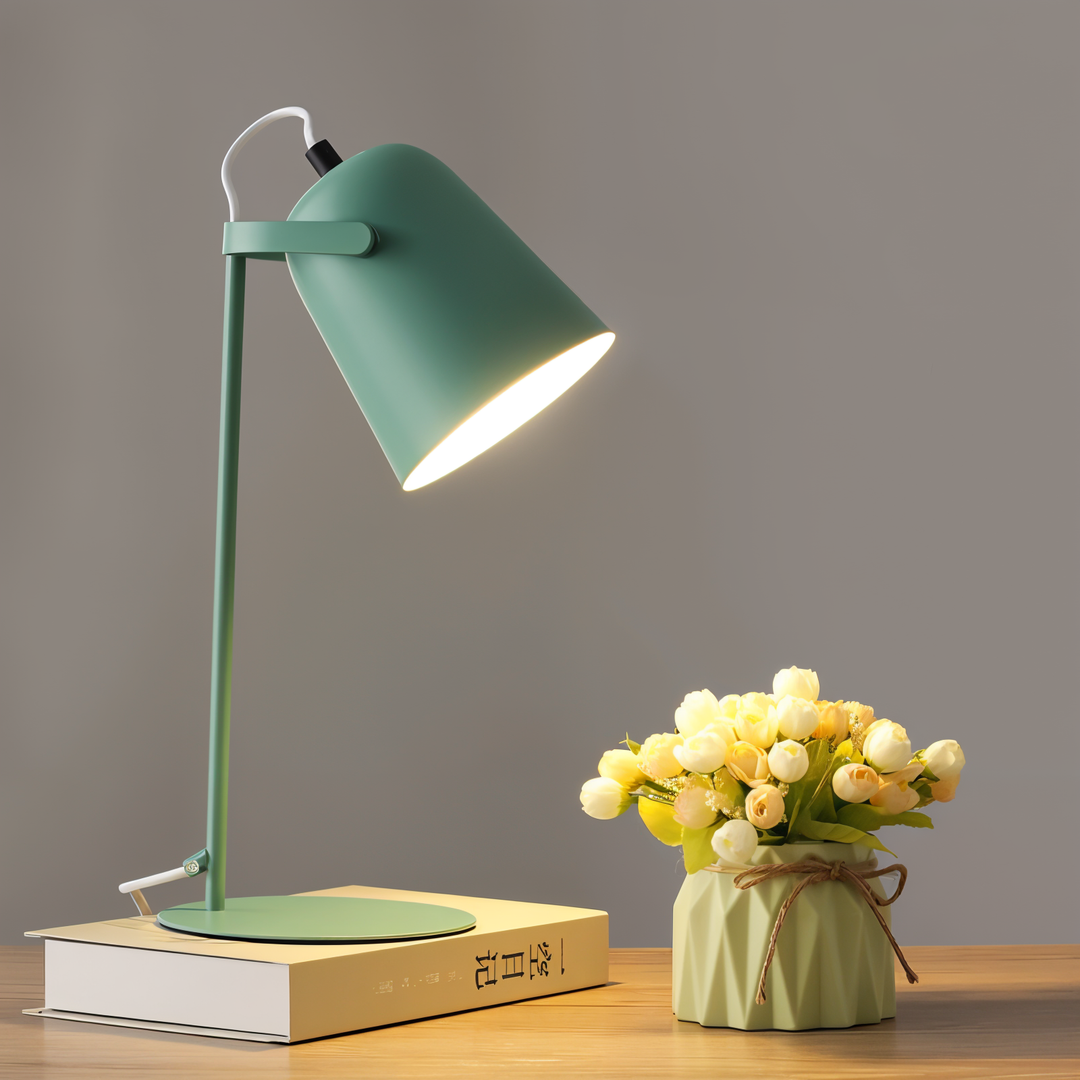 Macaron Bordlampe - Nordisk Gul Bordlampe - Justerbar Lampe