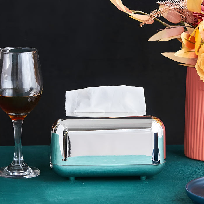 Luxurell Tissue Box | Spejl-Guld Finish | Højglans Design | Stilfuld &amp; Pæn