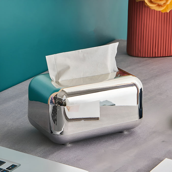 Luxurell Tissue Box | Spejl-Guld Finish | Højglans Design | Stilfuld &amp; Pæn