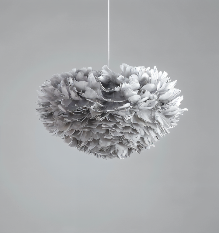 Drømmefanger Fjer Chandelier - Håndlavet, justerbar pendellampe