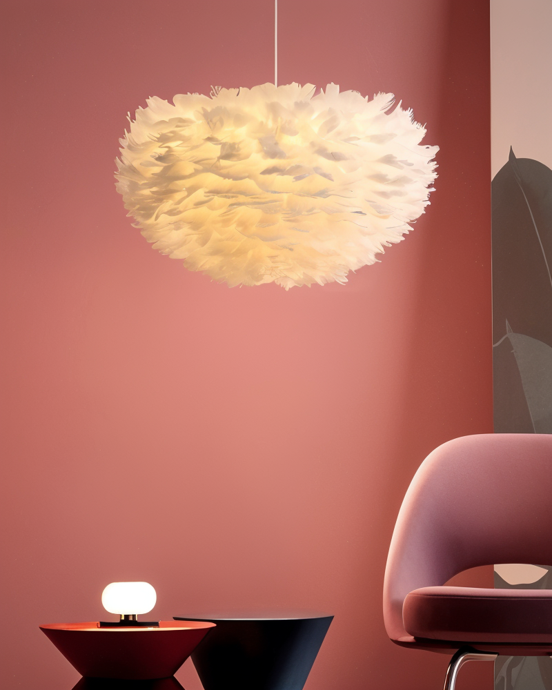 Drømmefanger Fjer Chandelier - Håndlavet, justerbar pendellampe