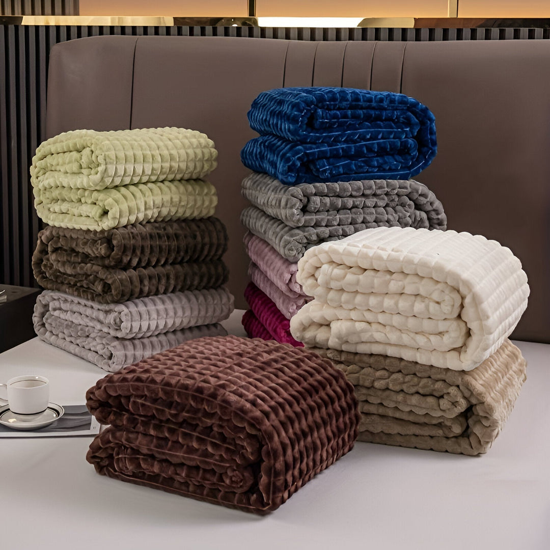 EliteWave Plaid - Ultrafluffy struktureret koralfleece tæppe