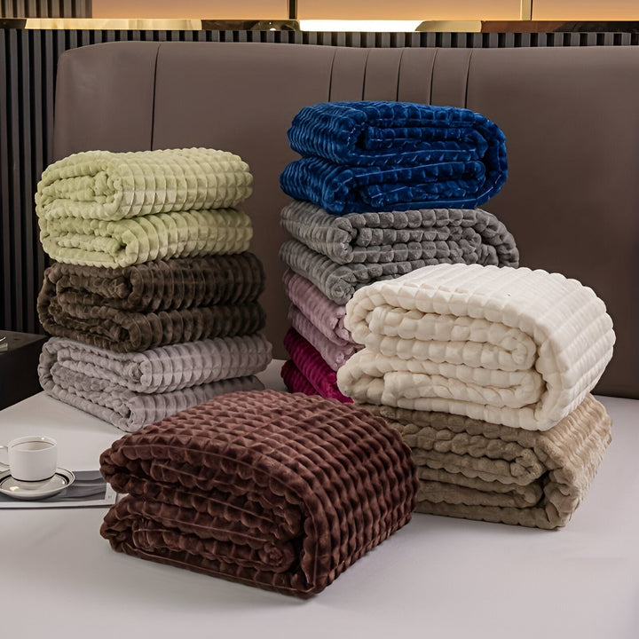 EliteWave Plaid - Ultrafluffy struktureret koralfleece tæppe