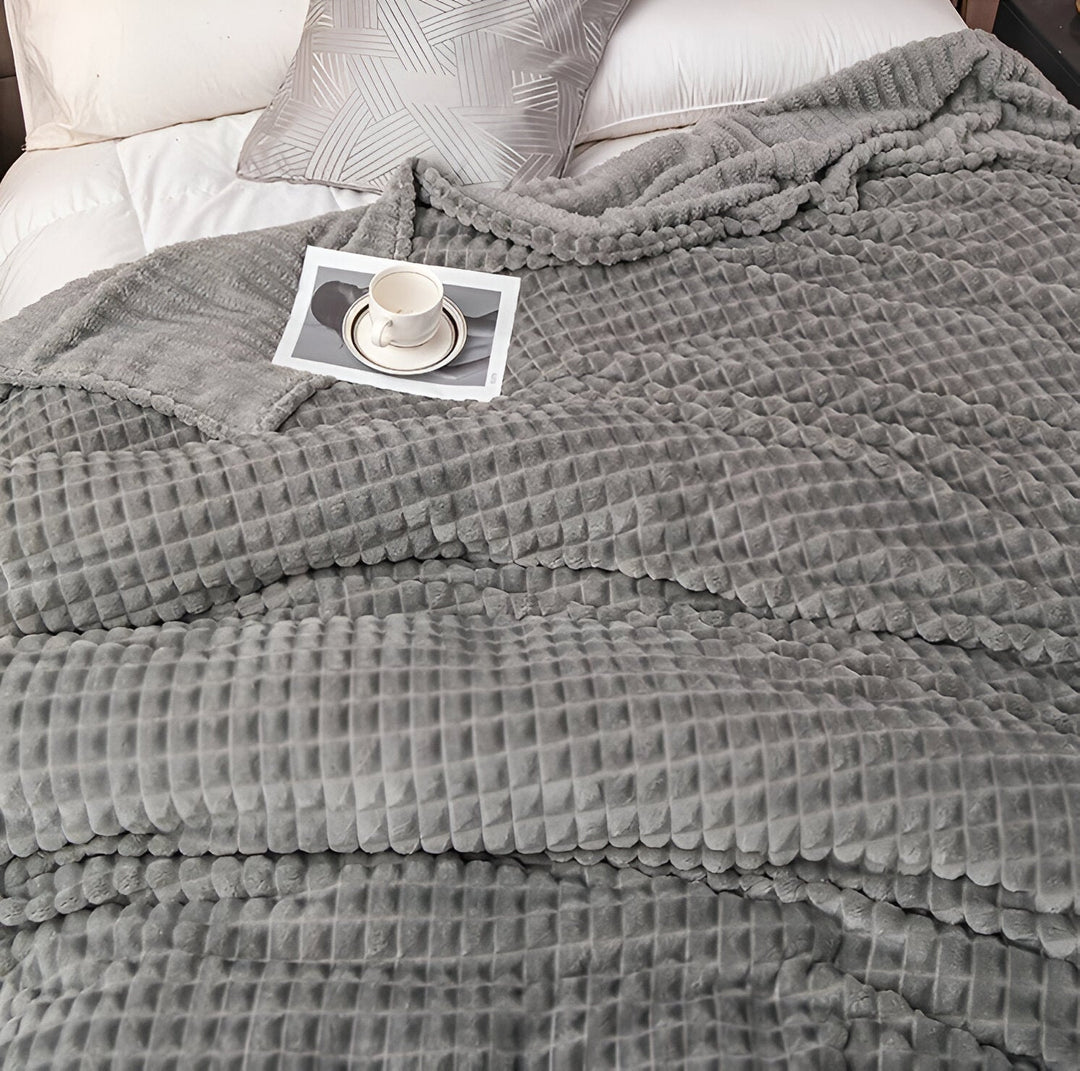 EliteWave Plaid - Ultrafluffy struktureret koralfleece tæppe