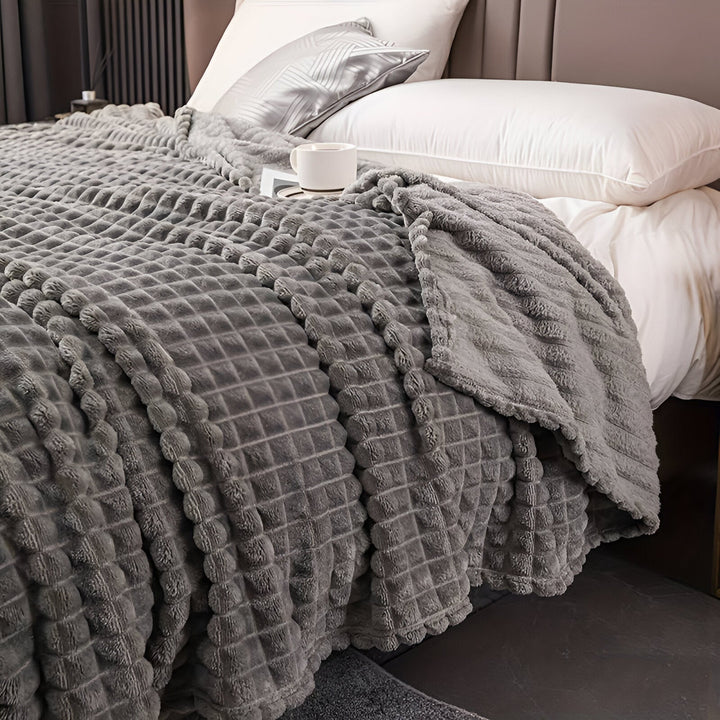 EliteWave Plaid - Ultrafluffy struktureret koralfleece tæppe