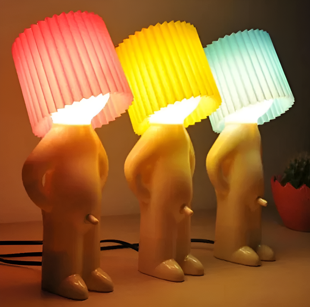 Bordlampe - Kreativ lille genert dreng LED lampe
