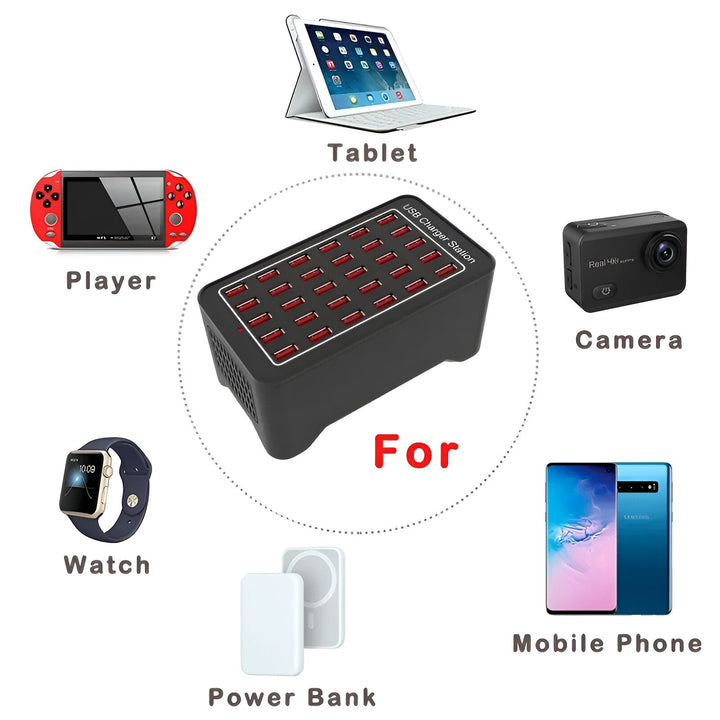 PowerPort Pro 30 - Universel Multi-USB Opladningsstation med 30 Porte