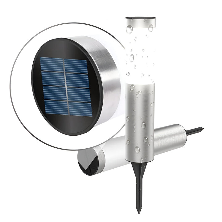 SolarShimmer - Rustfrit Stål Solpostlamper Udendørs Lampe