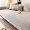 Solid Satin Sofa Cover – Skridsikker Beskytter i Bomuld og Polyester