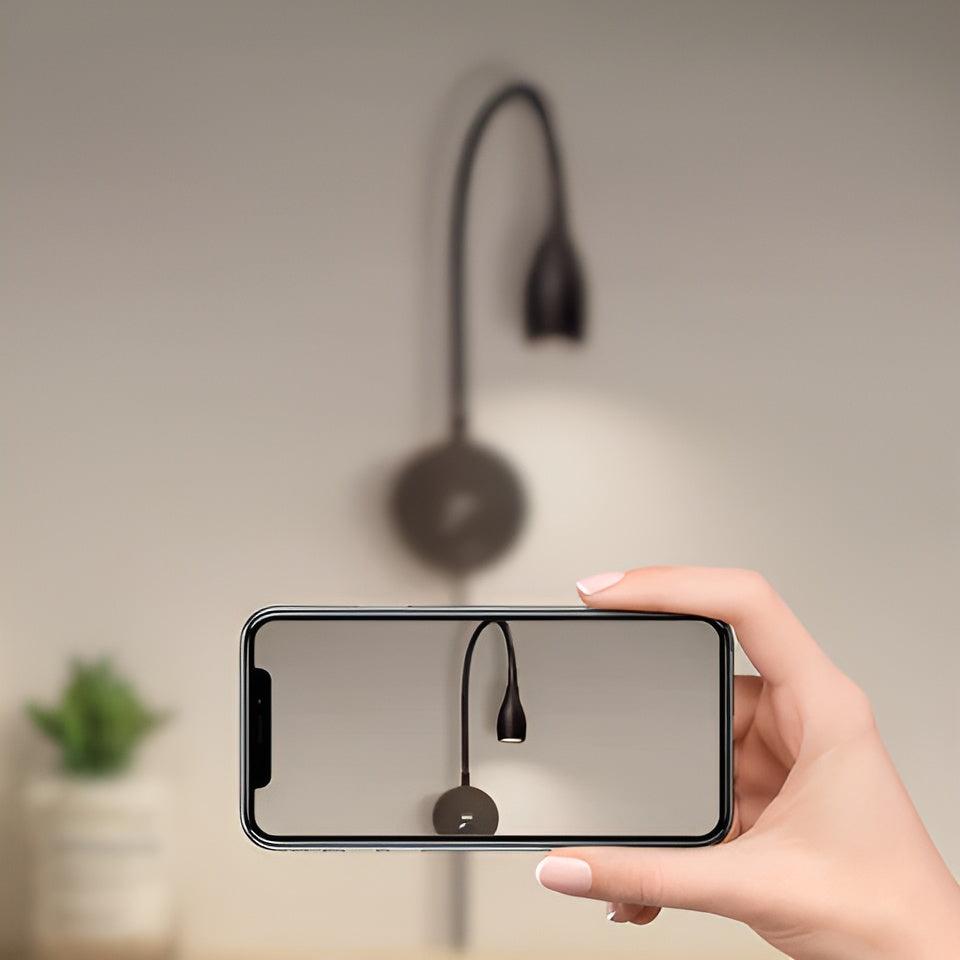TouchGlow - 2-i-1-Swan-hals væglampe med USB-oplader til hyggelige læseaftener