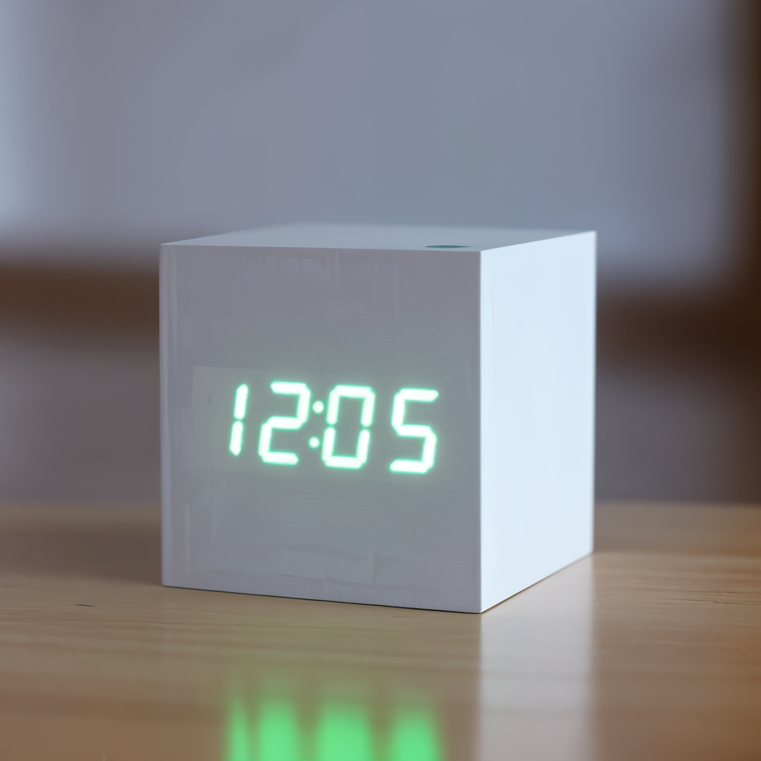 Digital LED Ur - Terning Ur - Træ Ur