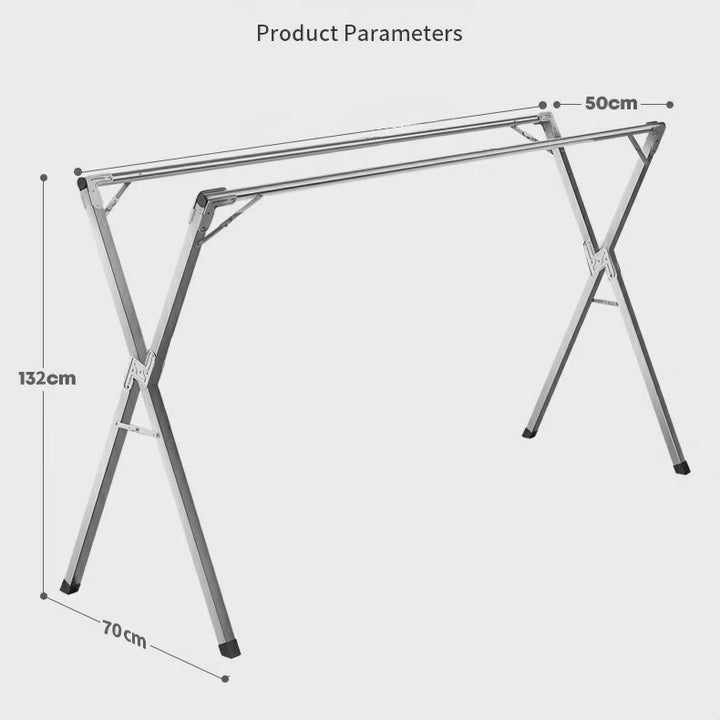 Foldbar tøjstativ / hylde i rustfrit stål til indendørs/balkonbrug